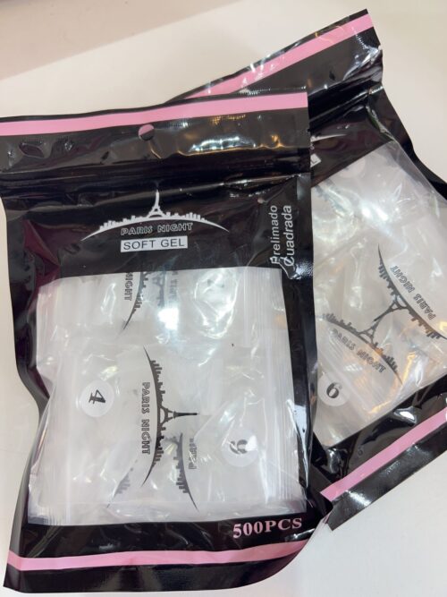 Tips soft gel pre limados cuadrados x500 (paris nigth)