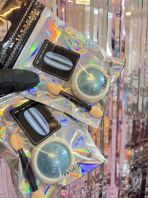 Polvo espejo turquesa