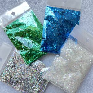 Decoración en Glitter, cola de sirena.