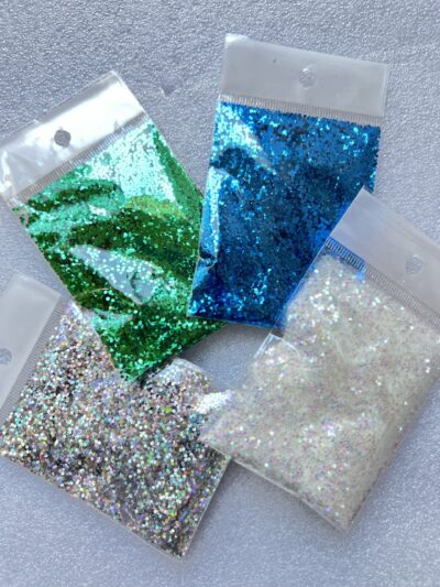 Decoración en Glitter, cola de sirena.
