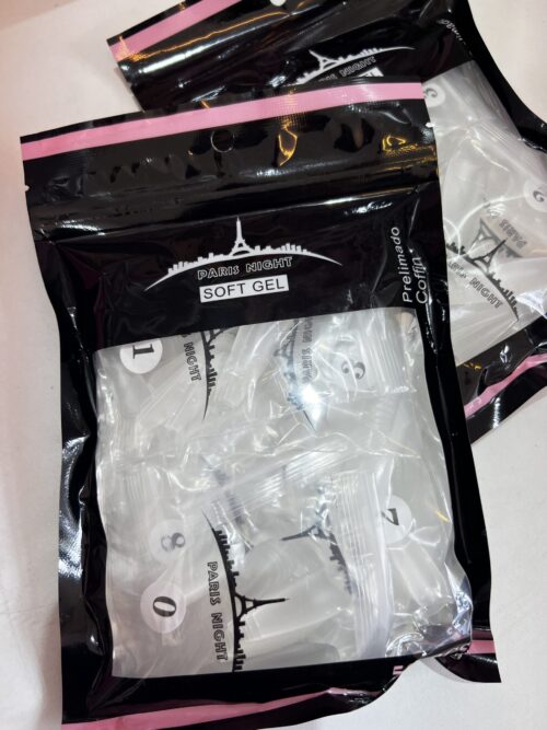 Tips soft gel pre limados x500 Coffin (paris nigth)