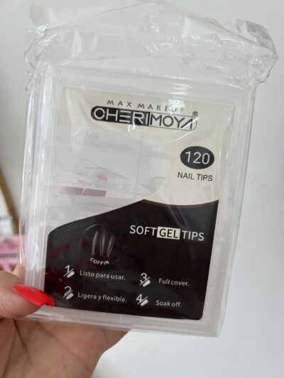 Tips soft gel Coffin cortos (Cherimoya)