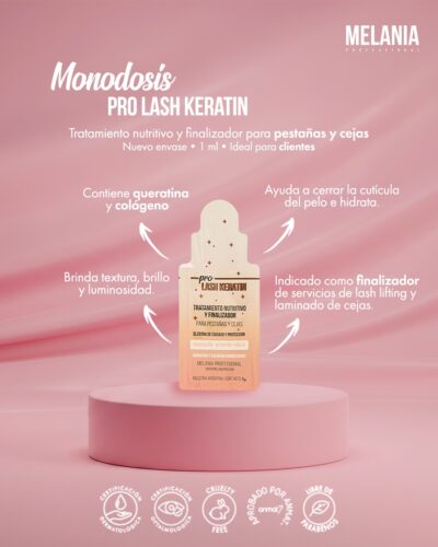 Monodosis de keratina Melania, para cejas y pestañas.