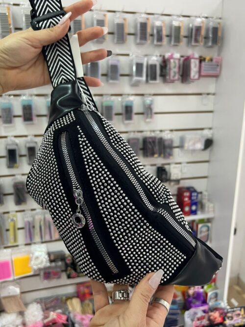Riñonera con Strass plateado