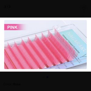 Pestaña doble Y mix, color fucsia (8 al 15mm)