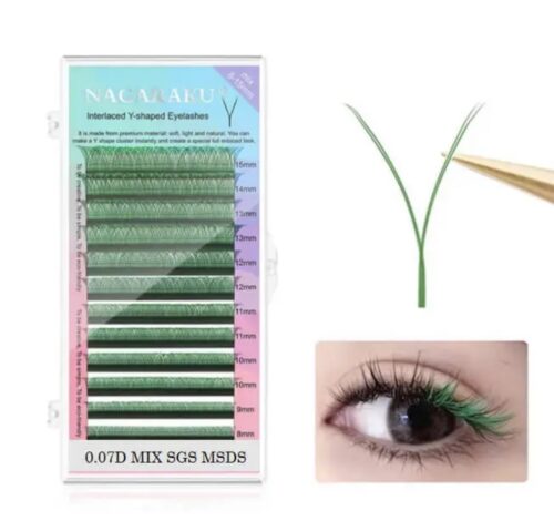 img_1140 Pestaña doble Y mix, color verde (8 al 15mm)