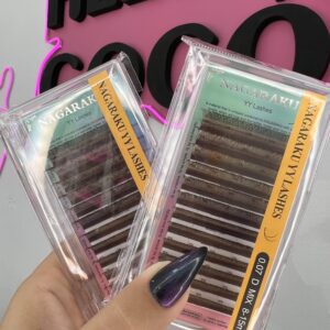 Pestañas doble Y mix, color marrón (8 al 15 mm)