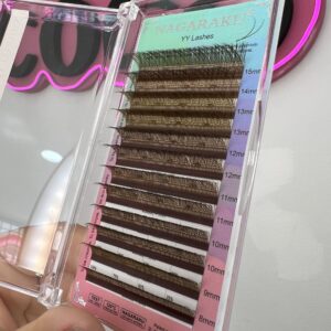 Pestañas doble Y mix, color marrón (8 al 15 mm)