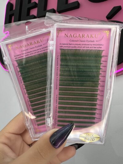 Pestaña clásica color verde mix