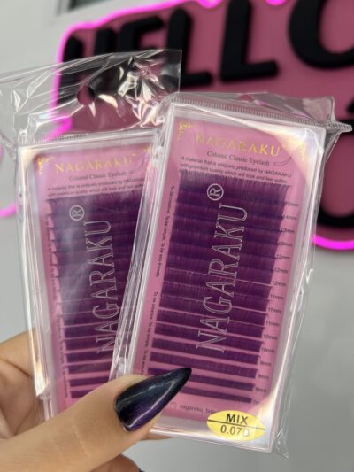 Pestañas clásicas color violeta mix