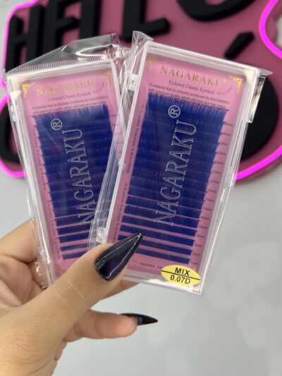 Pestañas clásicas color azul mix.