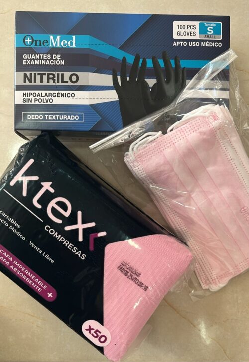 30152130-f6ed-4595-bcca-f7fb2d272fe8 Combo x3! Guantes, 10 barbijos, compresas x50 (guantes a elección)