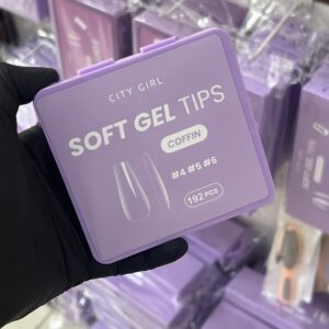 Tips soft gel N6 coffin(paris night)